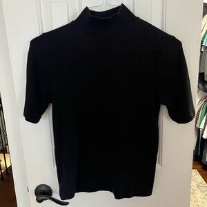 Loft Black Short Sleeve Turtleneck